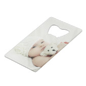 Aangepaste foto kredietkaart flessenopener (Voorkant Gekanteld)