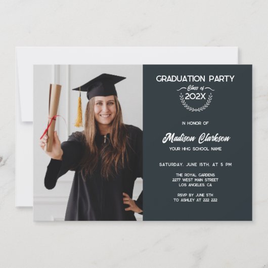 Aangepaste foto Laurel Afstuderen Kaart (Voorkant)
