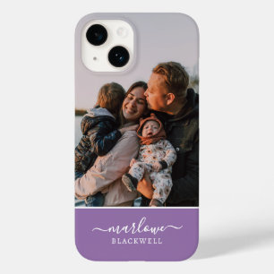 Aangepaste foto Lavender Paarse kalligrafie Case-Mate iPhone 14 Hoesje