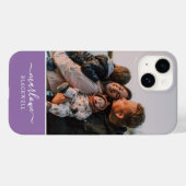 Aangepaste foto Lavender Paarse kalligrafie Case-Mate iPhone Case (Achterkant (horizontaal))