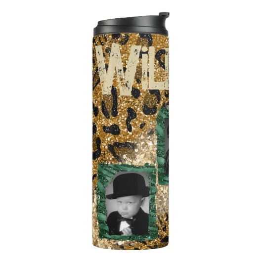 Aangepaste foto-leopard Zebra Pattern Thermosbeker (Gedraaid links)