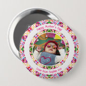 Aangepaste foto Leuk Roze Gelukkige Moederdag Keep Ronde Button 4,0 Cm (Voorkant /achterkant)