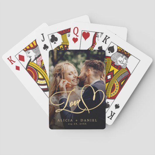 Aangepaste foto liefde script hart pokerkaarten (Achterkant)