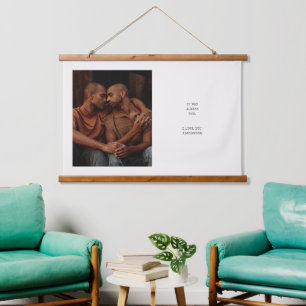 Aangepaste foto-liefdesbrief voor moderne schrijfm hangend wandkleed