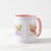 Aangepaste foto Lila Patroon Moederdag Moeder Mama Mok (Voorkant rechts)