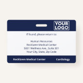 Aangepaste Foto Logo Navy Blue Medical Employee ID Badge (Achterkant)