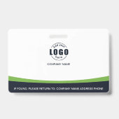 Aangepaste foto-Logo QR-code werknemer Groen Badge (Achterkant)