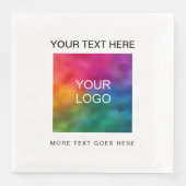 Aangepaste foto logo tekst witte standaard diner p servet (Voorkant)