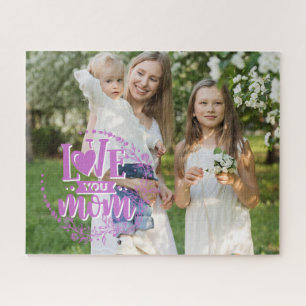 Aangepaste foto Love You Mom legpuzzel