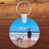 Aangepaste foto maak je eigen ontwerp - Ik hou van Sleutelhanger (Voorkant)