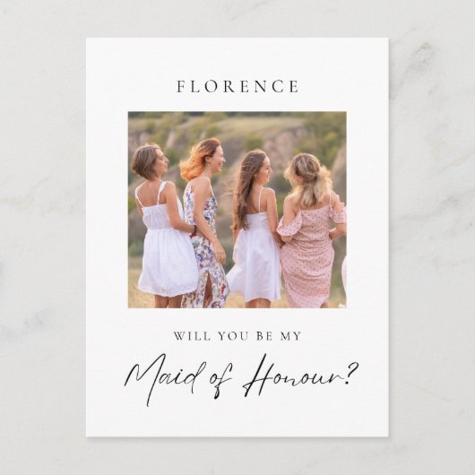 Aangepaste foto Maid of Honor Voorstel Briefkaart (Voorkant)
