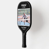 Aangepaste foto maken, tekst zwart op maat pickleball paddle (Links)