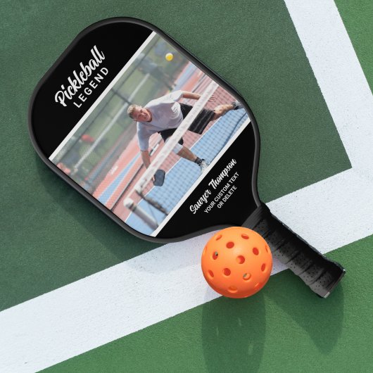 Aangepaste foto maken, tekst zwart op maat pickleball paddle