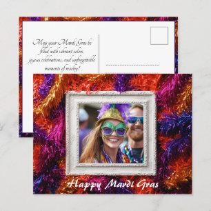 Aangepaste foto💚💜💛 Mardi Gras Magic Briefkaart