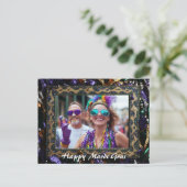 Aangepaste foto💚💜💛 Mardi Gras Magic Briefkaart (Staand voorkant)