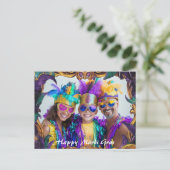 Aangepaste foto💚💜💛 Mardi Gras Magic Briefkaart (Staand voorkant)