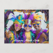 Aangepaste foto💚💜💛 Mardi Gras Magic Briefkaart (Voorkant)