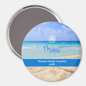 Aangepaste foto Maui-strand Magneet (Voorkant / Achterkant)
