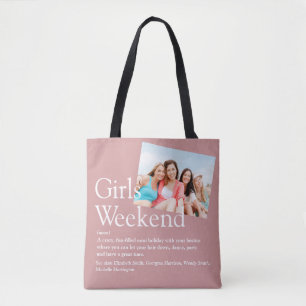 Aangepaste foto Meidenweekend Definitie Stof Roze Draagtas