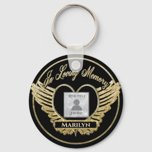 Aangepaste foto-Memorial Heart Sleutelhanger