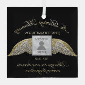 Aangepaste foto-Memorial in Loving Memory Glas Ornament (Achterkant)