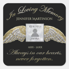Aangepaste foto-Memorial in Loving Memory Vierkante Sticker