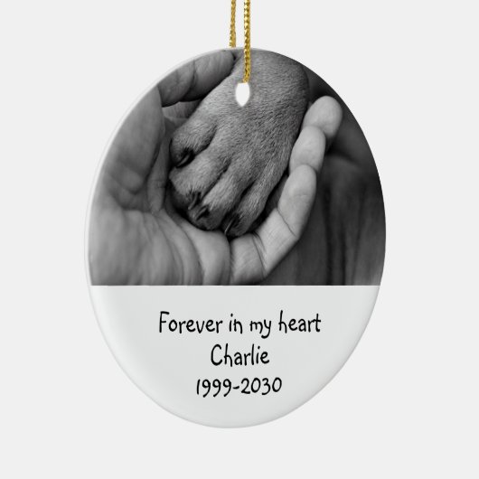 Aangepaste foto Memorial Keepomwille Pet Dog Keramisch Ornament (Rechts)