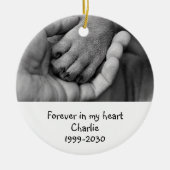 Aangepaste foto Memorial Keepomwille Pet Dog Keramisch Ornament (Voorkant)