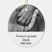 Aangepaste foto Memorial Keepomwille Pet Dog Keramisch Ornament (Links)