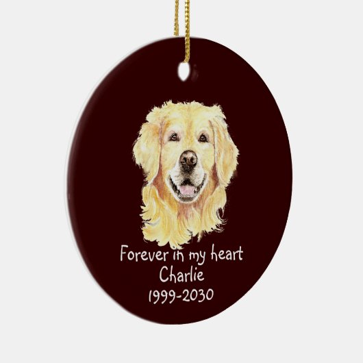 Aangepaste foto Memorial Keepomwille Pet Dog Keramisch Ornament (Rechts)