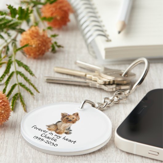 Aangepaste foto Memorial Keepomwille Pet Dog Sleut Sleutelhanger (Voorkant Rechts)