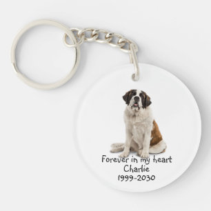 Aangepaste foto Memorial Keepomwille Pet Dog Sleut Sleutelhanger