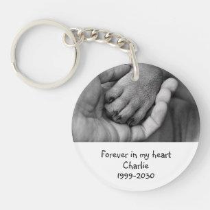 Aangepaste foto Memorial Keepomwille Pet Dog Sleut Sleutelhanger