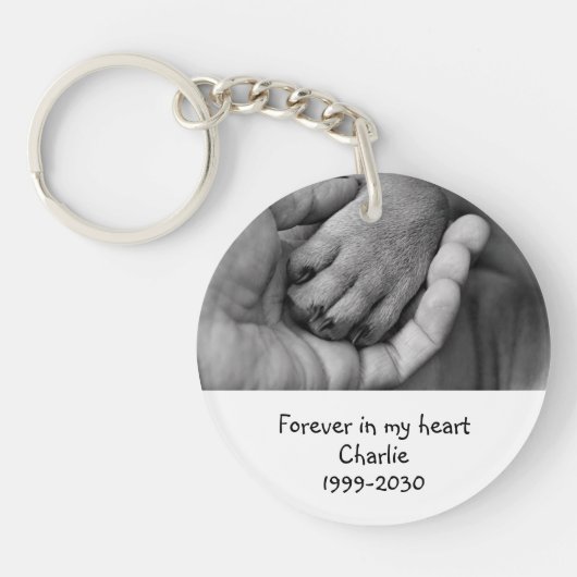 Aangepaste foto Memorial Keepomwille Pet Dog Sleut Sleutelhanger (Voorkant)