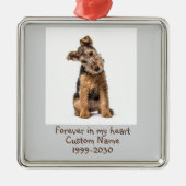 Aangepaste foto Memorial Keepsake Dog Metalen Ornament (Voorkant)