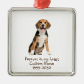 Aangepaste foto Memorial Keepsake Dog Metalen Ornament (Voorkant)