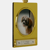 Aangepaste foto Memorial Keepslag Verguld Banner Ornament (Rechts)