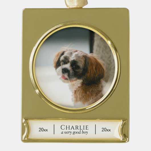 Aangepaste foto Memorial Keepslag Verguld Banner Ornament (Voorkant)