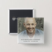 Aangepaste foto Memorial of begrafenis Vierkante Button 5,1 Cm (Voorkant /achterkant)
