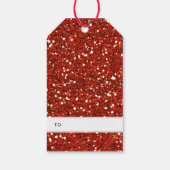 Aangepaste foto Merry Christmas Red Glitter Cadeaulabel (Achterkant)