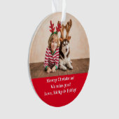 Aangepaste foto Merry-kerstnotitie van jou Ornament (voorkant)