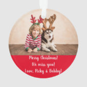 Aangepaste foto Merry-kerstnotitie van jou Ornament (achterkant)