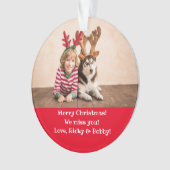 Aangepaste foto Merry-kerstnotitie van jou Ornament (voorkant)