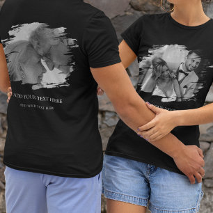 Aangepaste foto met 2x geborsteld effect t-shirt