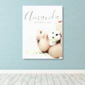 Aangepaste foto met aangepaste naam en tekst canvas afdruk (Insitu (Houten vloer))