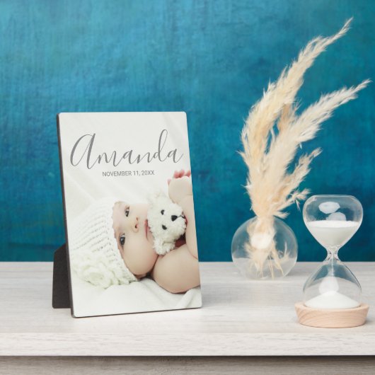 Aangepaste foto met aangepaste naam en tekst fotoplaat (Zijkant)