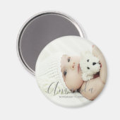 Aangepaste foto met aangepaste naam en tekst magneet (Voorkant / Achterkant)