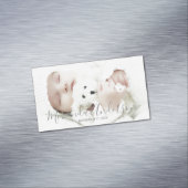 Aangepaste foto met aangepaste naam en tekst magnetisch visitekaartje (Voorbeeld)