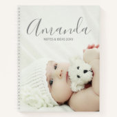 Aangepaste foto met aangepaste naam en tekst notitieboek (Voorkant)