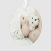 Aangepaste foto met aangepaste naam en tekst ornament (voorkant)